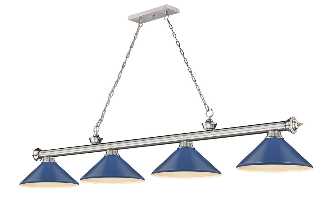 Z-Lite 2306-4BN-MNB Four Light Billiard, Brushed Nickel