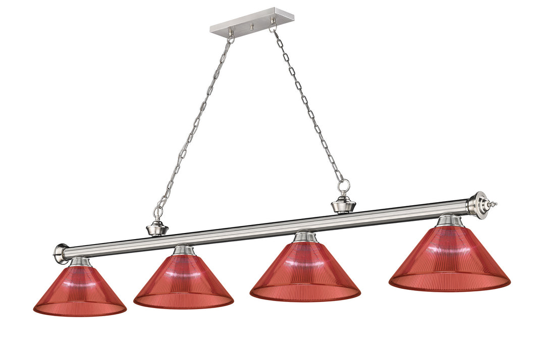 Z-Lite 2306-4BN-PRD Four Light Billiard, Brushed Nickel