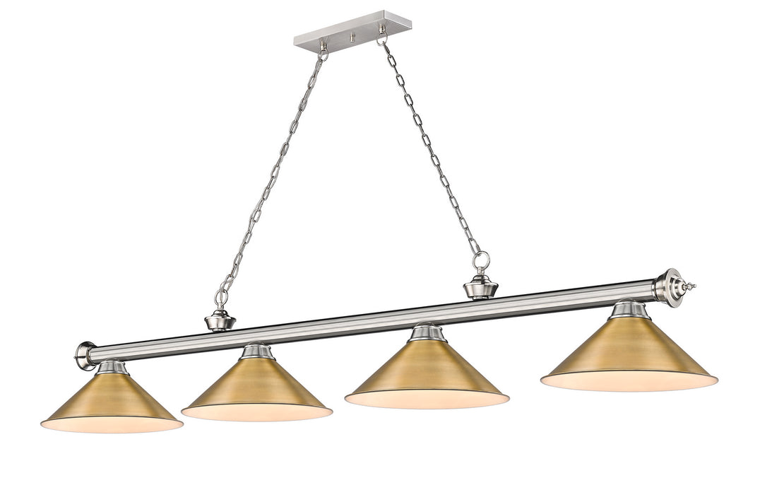 Z-Lite 2306-4BN-RB15 Four Light Billiard, Brushed Nickel