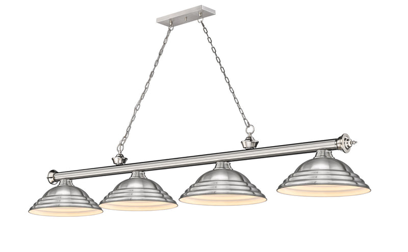 Z-Lite 2306-4BN-SBN Four Light Billiard, Brushed Nickel
