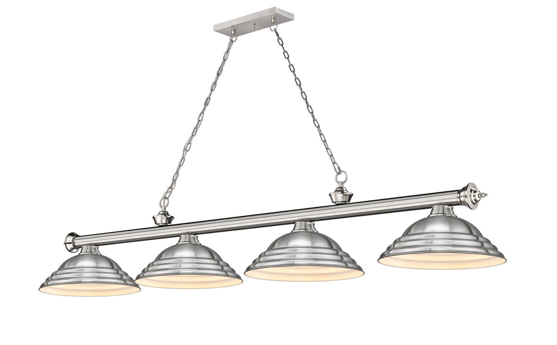 Z-Lite 2306-4BN-SBN Four Light Billiard, Brushed Nickel