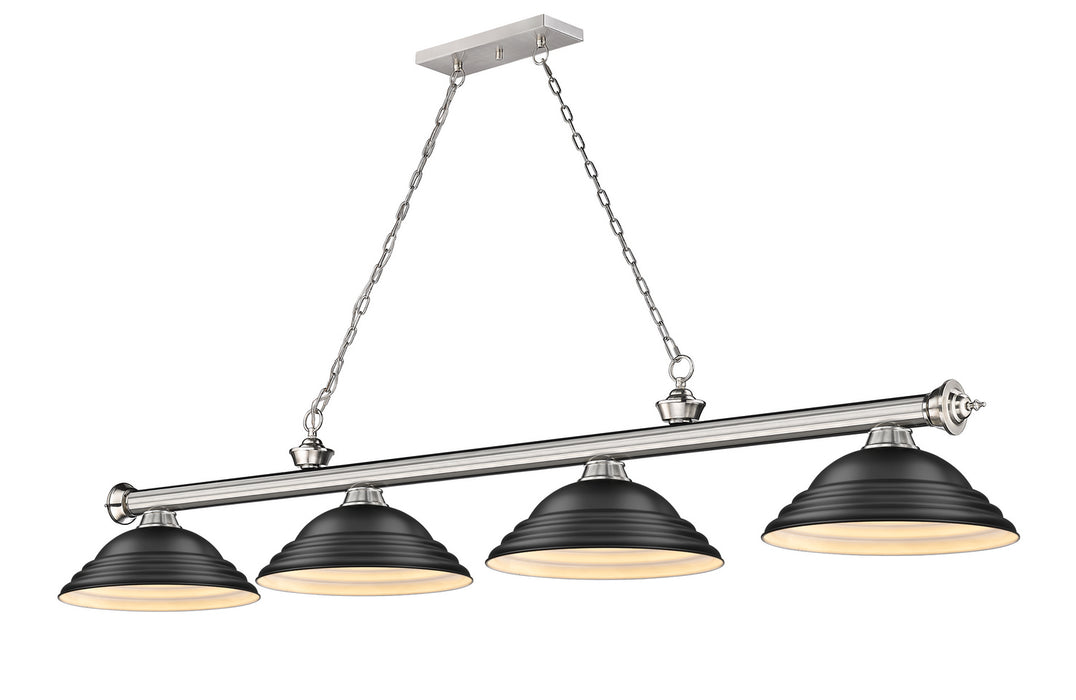 Z-Lite 2306-4BN-SMB Four Light Billiard, Brushed Nickel
