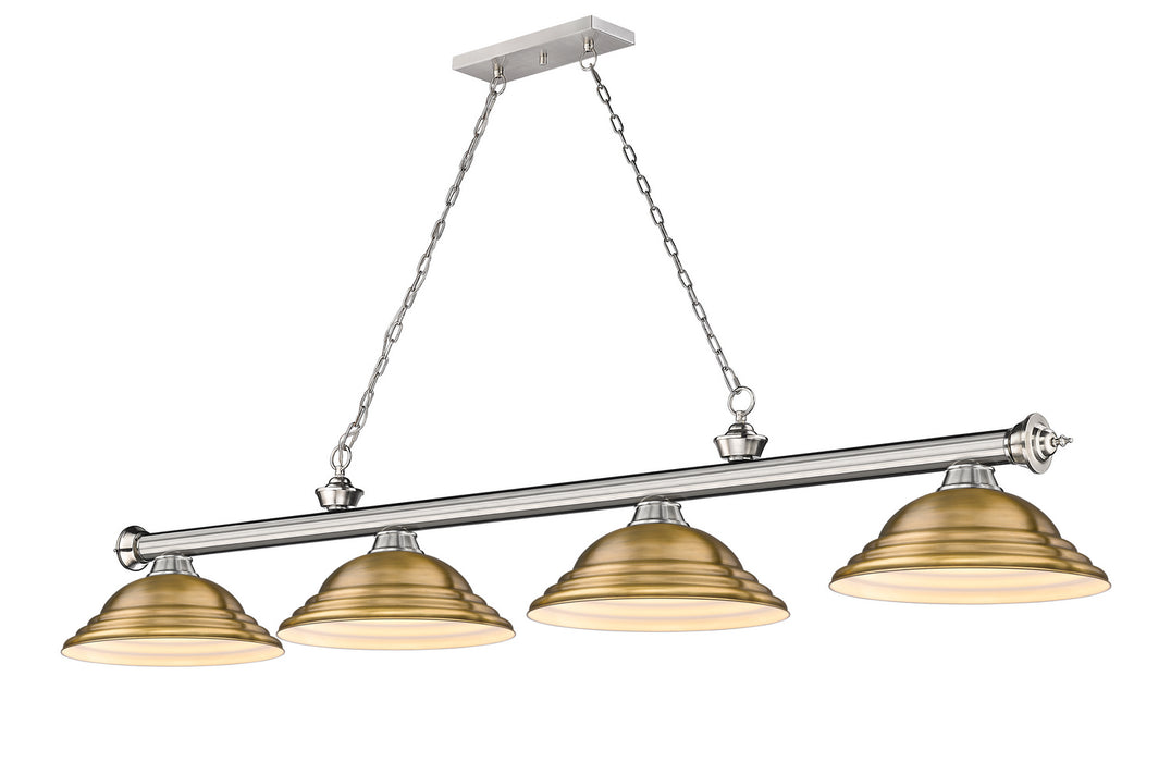 Z-Lite 2306-4BN-SRB Four Light Billiard, Brushed Nickel