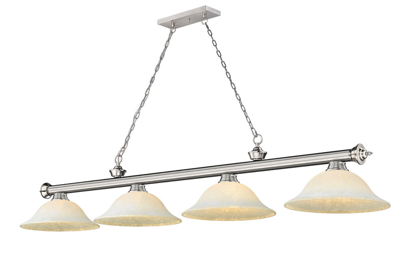 Z-Lite 2306-4BN-WM16 Four Light Billiard, Brushed Nickel