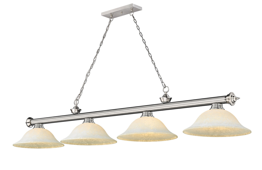 Z-Lite 2306-4BN-WM16 Four Light Billiard, Brushed Nickel