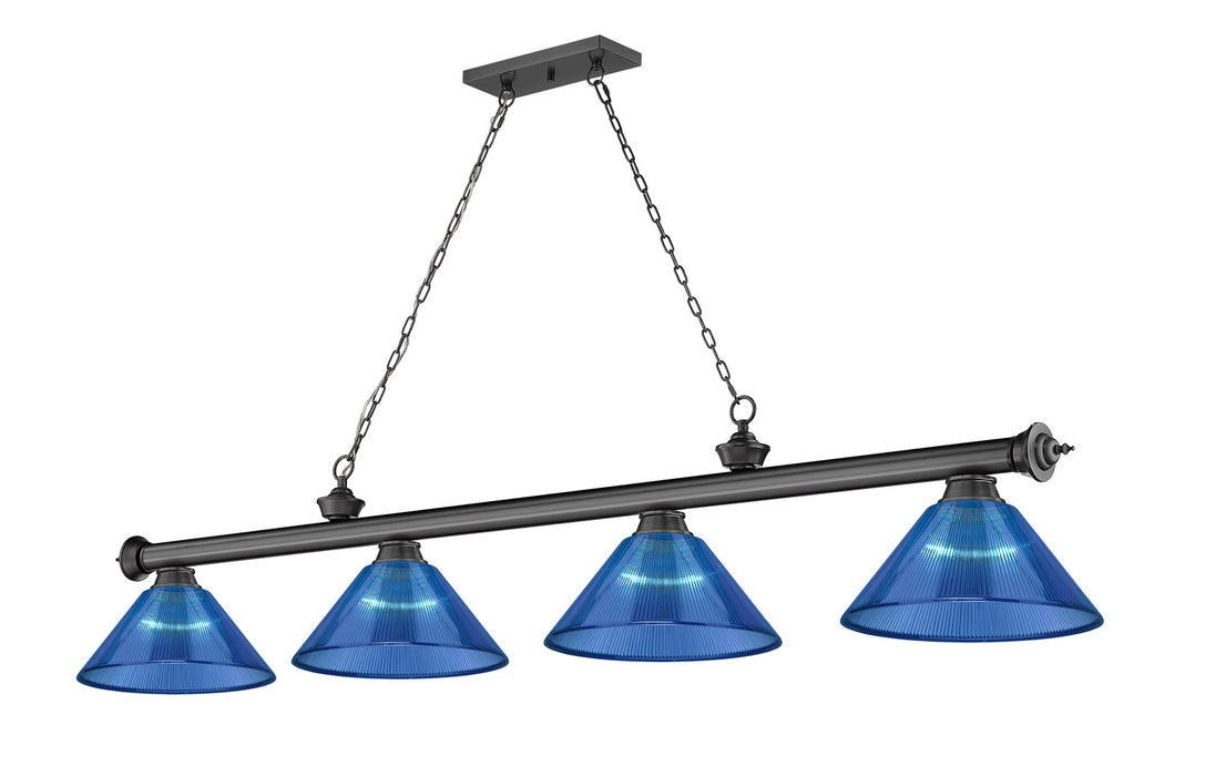 Z-Lite 2306-4BP-ARDB Four Light Billiard, Bronze Plate