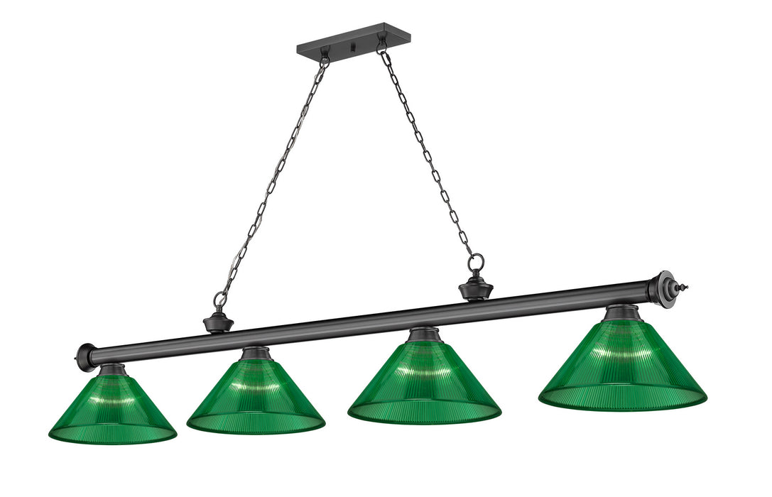 Z-Lite 2306-4BP-ARG Four Light Billiard, Bronze Plate