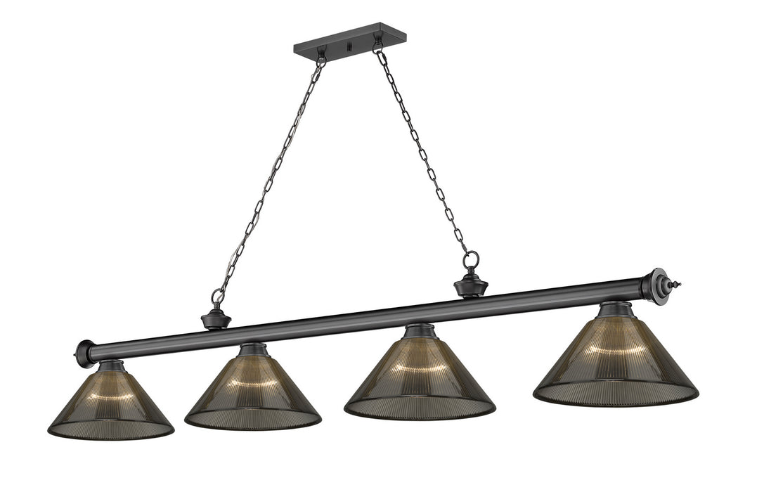Z-Lite 2306-4BP-ARS Four Light Billiard, Bronze Plate