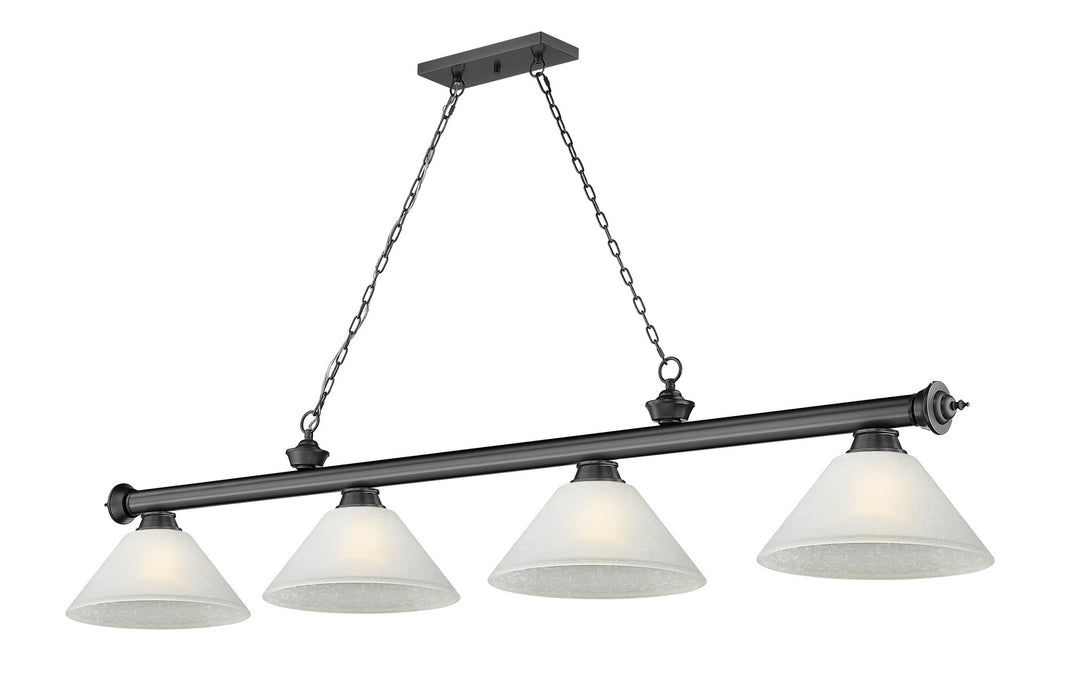 Z-Lite 2306-4BP-AWL14 Four Light Billiard, Bronze Plate
