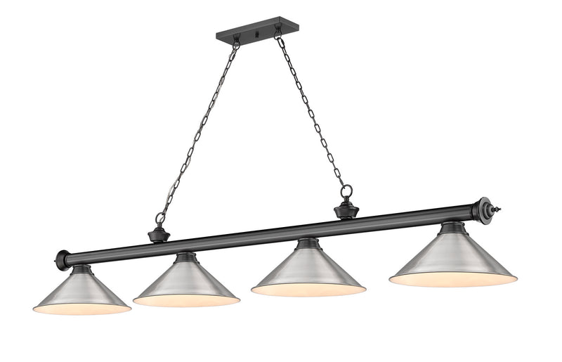 Z-Lite 2306-4BP-BN15 Four Light Billiard, Bronze Plate