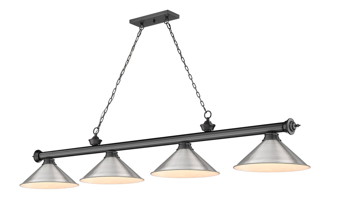 Z-Lite 2306-4BP-BN15 Four Light Billiard, Bronze Plate