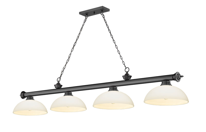 Z-Lite 2306-4BP-DMO14 Four Light Billiard, Bronze Plate