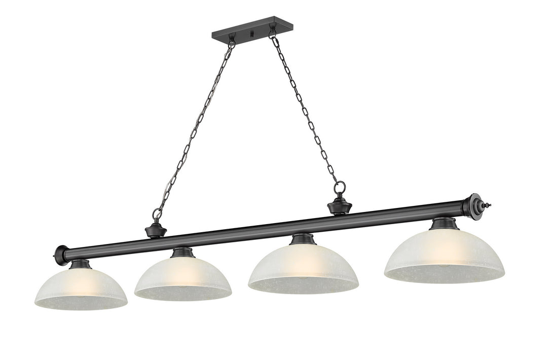 Z-Lite 2306-4BP-DWL14 Four Light Billiard, Bronze Plate