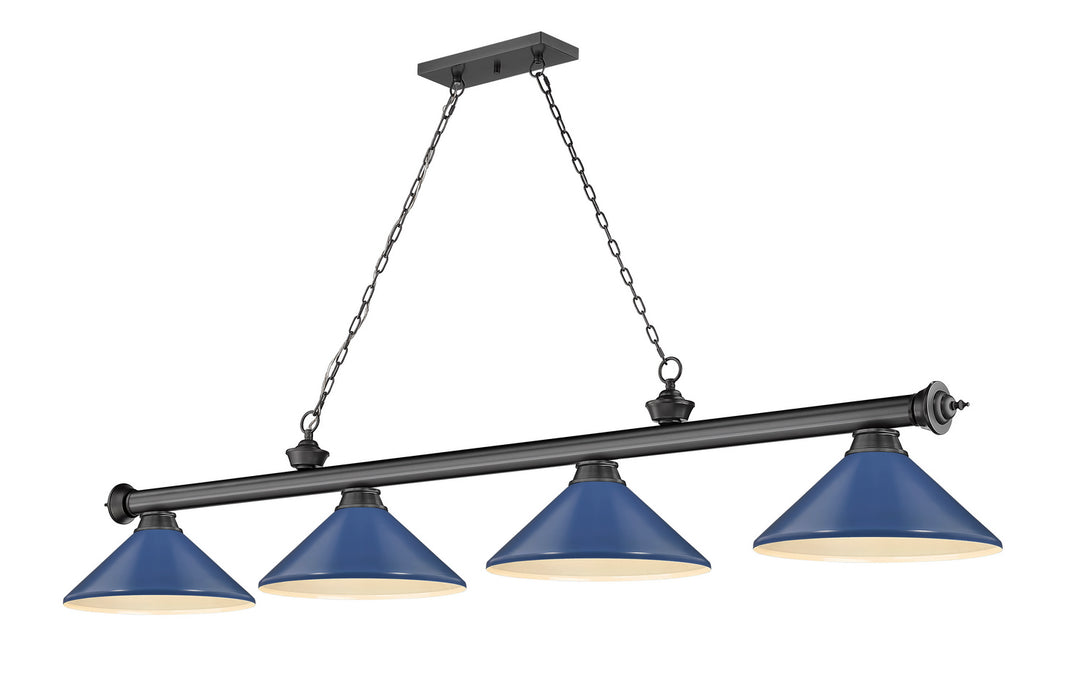 Z-Lite 2306-4BP-MNB Four Light Billiard, Bronze Plate