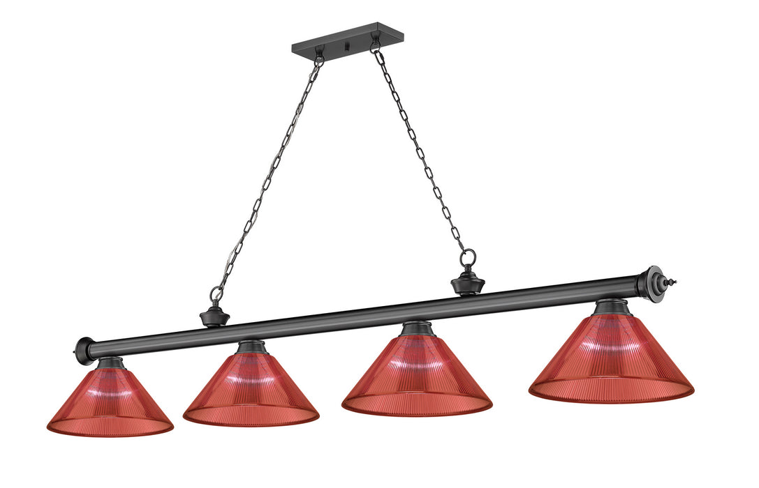 Z-Lite 2306-4BP-PRD Four Light Billiard, Bronze Plate
