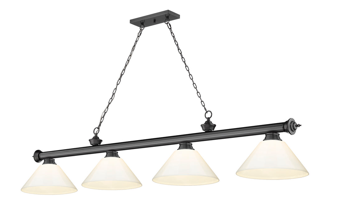 Z-Lite 2306-4BP-PWH Four Light Billiard, Bronze Plate
