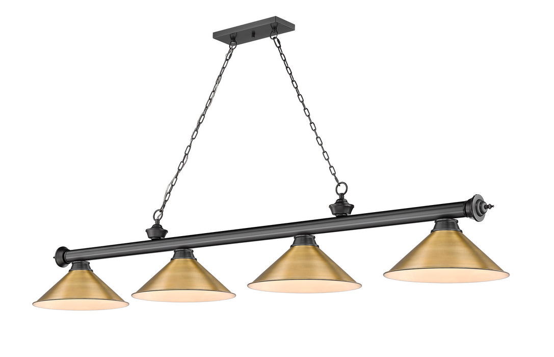 Z-Lite 2306-4BP-RB15 Four Light Billiard, Bronze Plate