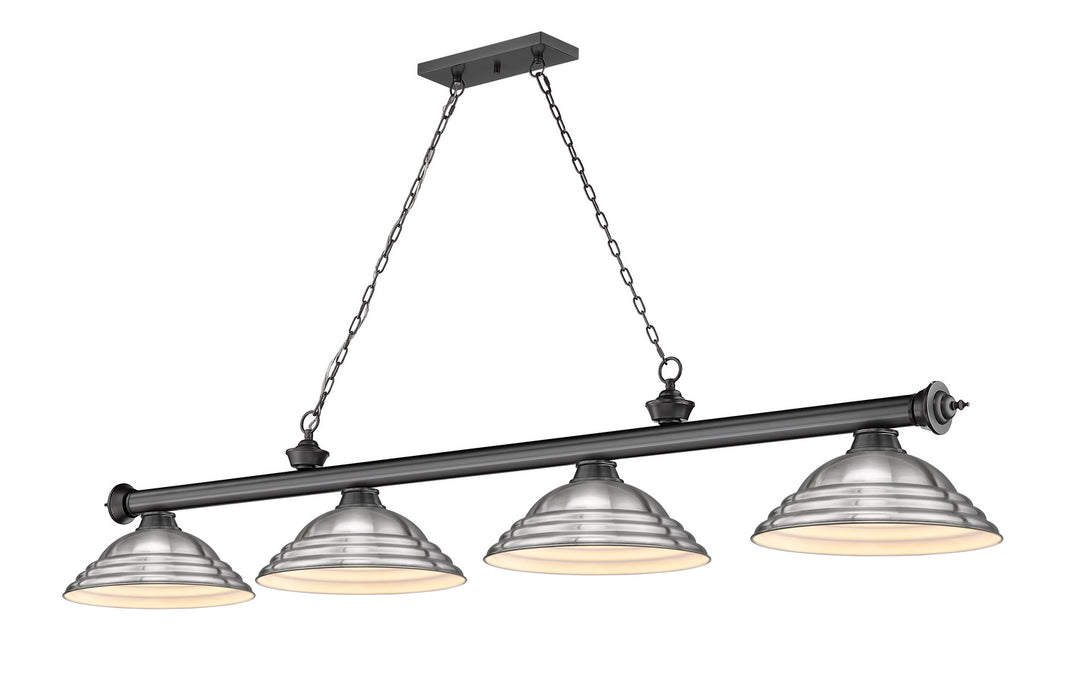 Z-Lite 2306-4BP-SBN Four Light Billiard, Bronze Plate