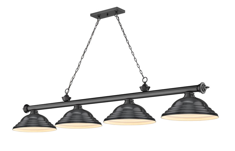 Z-Lite 2306-4BP-SBP Four Light Billiard, Bronze Plate