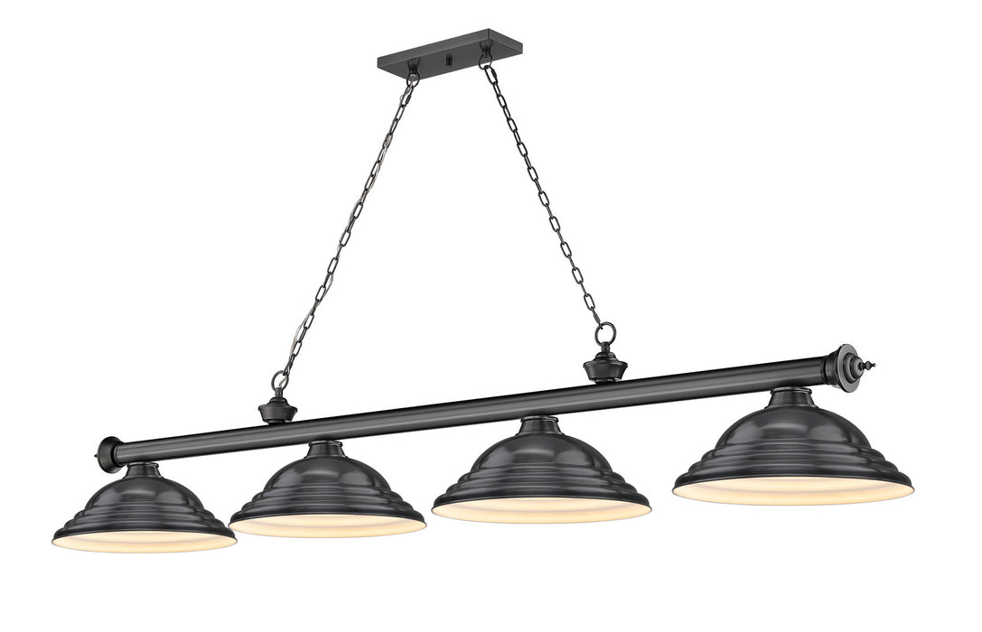 Z-Lite 2306-4BP-SBP Four Light Billiard, Bronze Plate