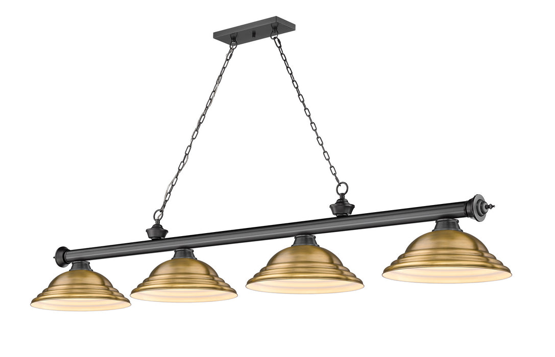 Z-Lite 2306-4BP-SRB Four Light Billiard, Bronze Plate