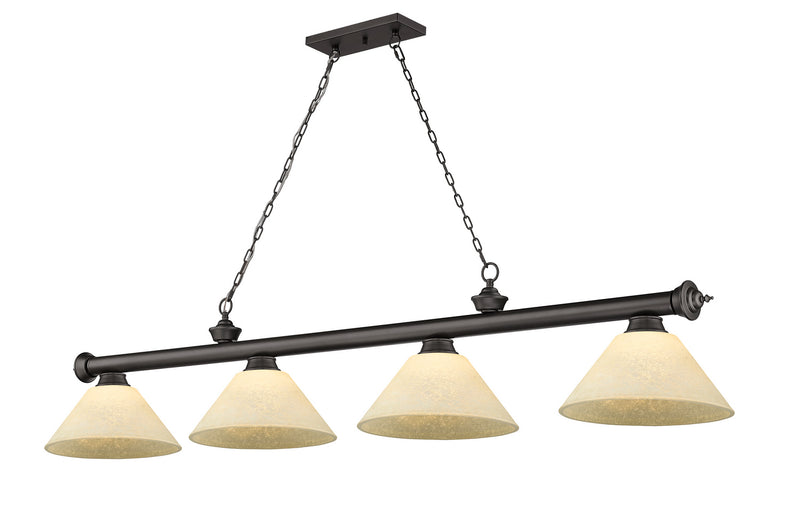Z-Lite 2306-4BRZ-AGM14 Four Light Billiard, Bronze