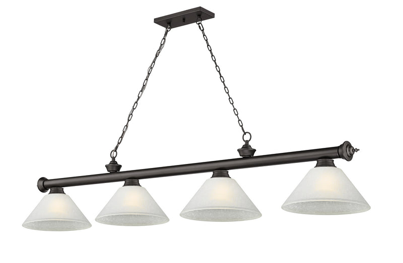 Z-Lite 2306-4BRZ-AWL14 Four Light Billiard, Bronze