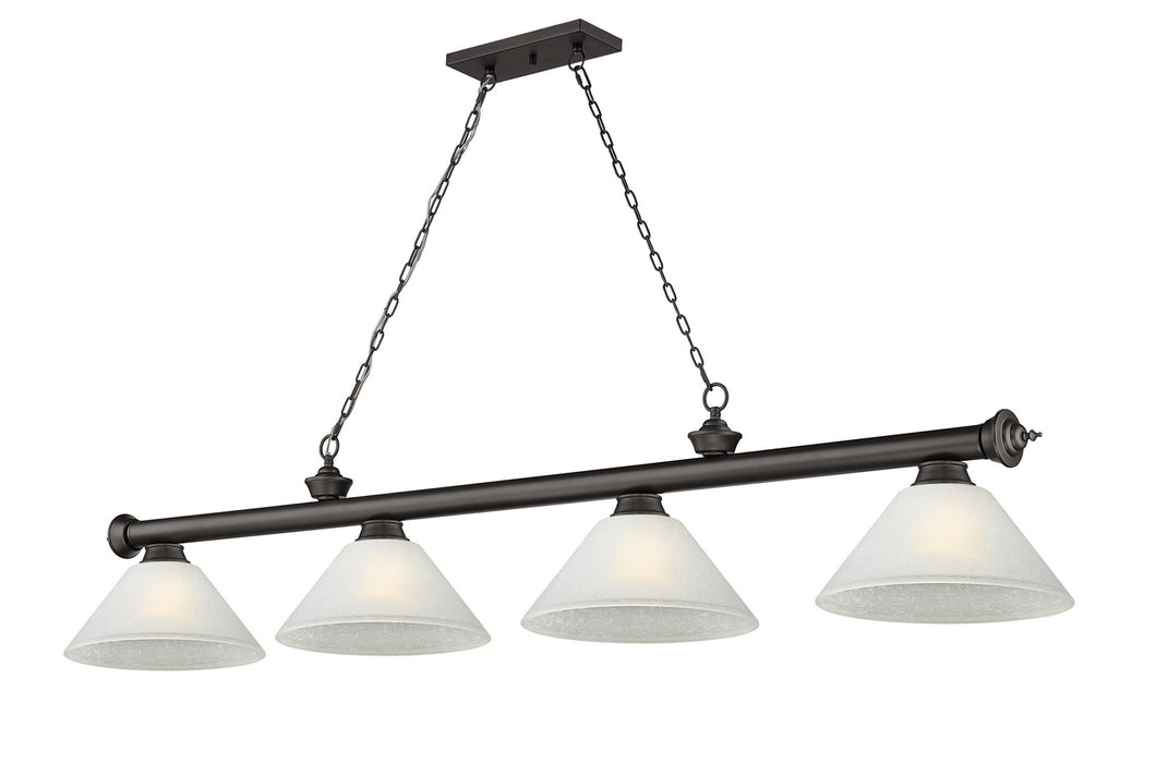 Z-Lite 2306-4BRZ-AWL14 Four Light Billiard, Bronze