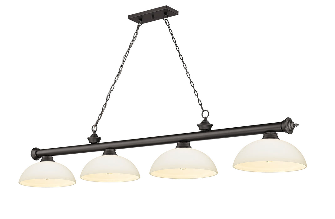 Z-Lite 2306-4BRZ-DMO14 Four Light Billiard, Bronze