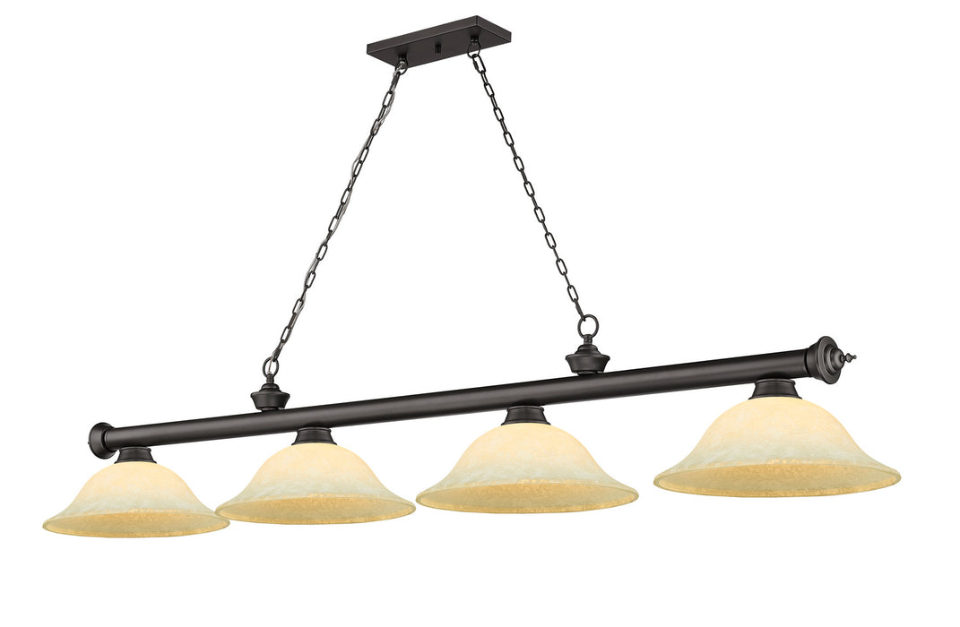 Z-Lite 2306-4BRZ-GM16 Four Light Billiard, Bronze