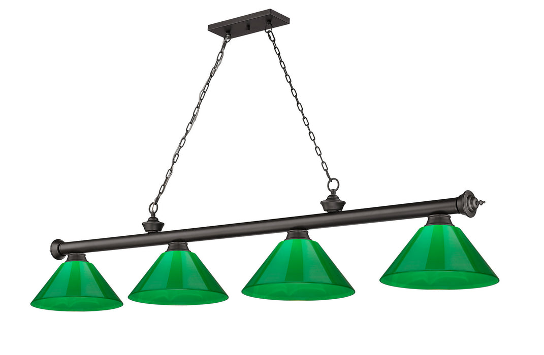 Z-Lite 2306-4BRZ-PGR Four Light Billiard, Bronze