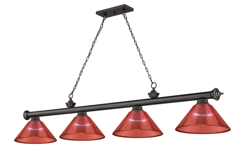 Z-Lite 2306-4BRZ-PRD Four Light Billiard, Bronze