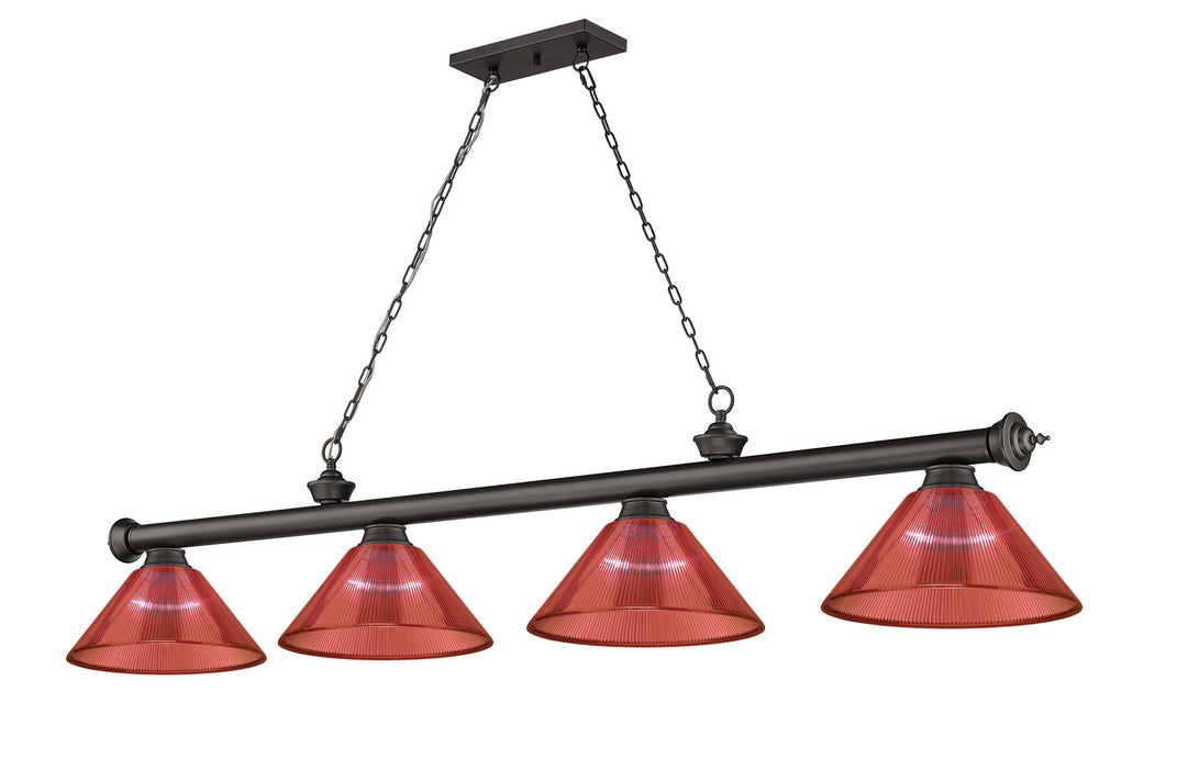 Z-Lite 2306-4BRZ-PRD Four Light Billiard, Bronze