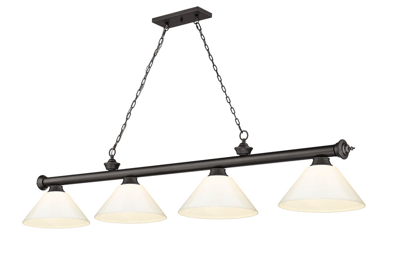 Z-Lite 2306-4BRZ-PWH Four Light Billiard, Bronze