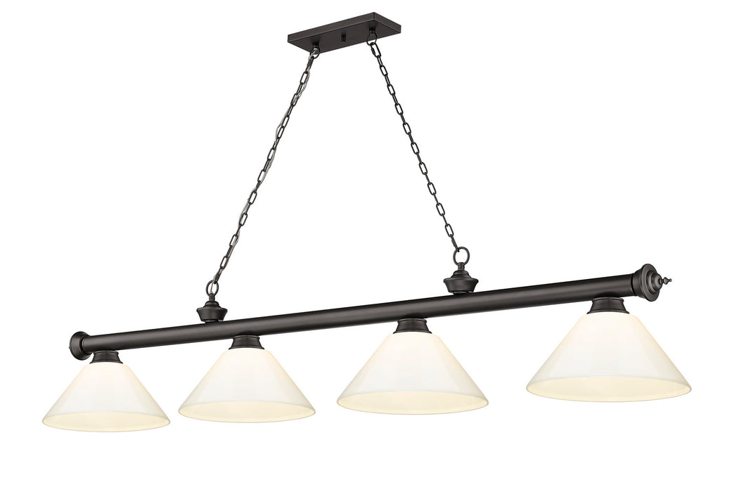 Z-Lite 2306-4BRZ-PWH Four Light Billiard, Bronze