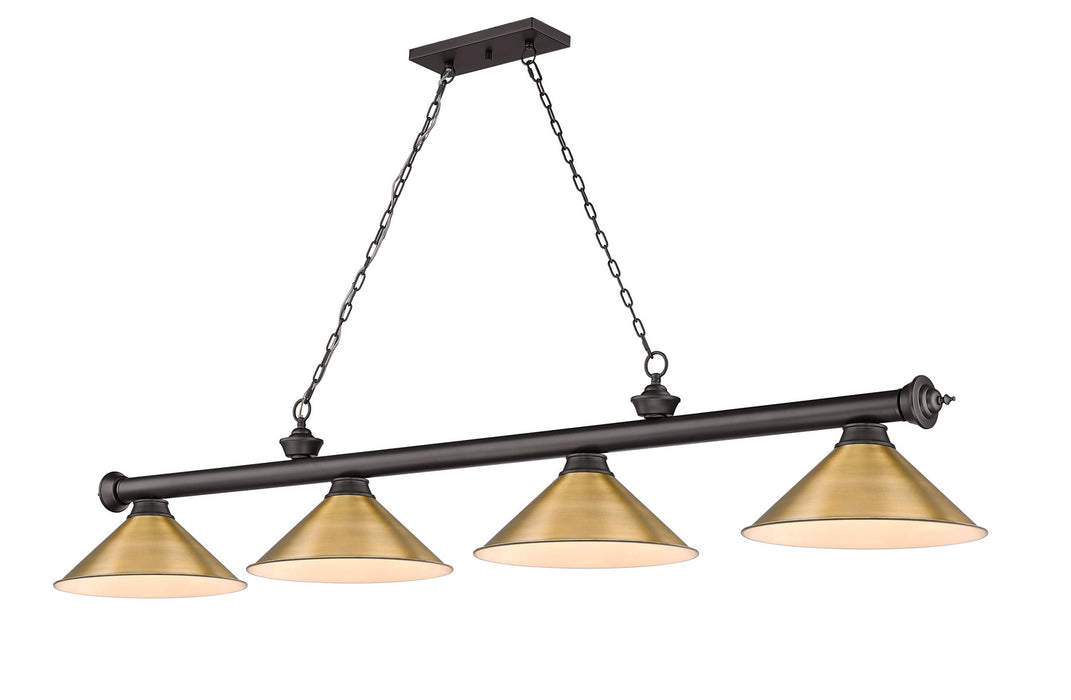 Z-Lite 2306-4BRZ-RB15 Four Light Billiard, Bronze