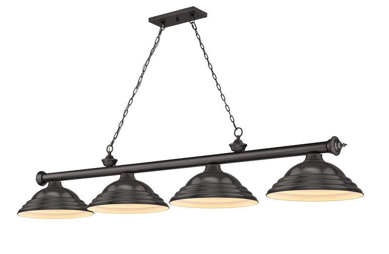 Z-Lite 2306-4BRZ-SBRZ Four Light Billiard, Bronze