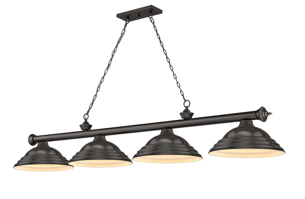 Z-Lite 2306-4BRZ-SBRZ Four Light Billiard, Bronze