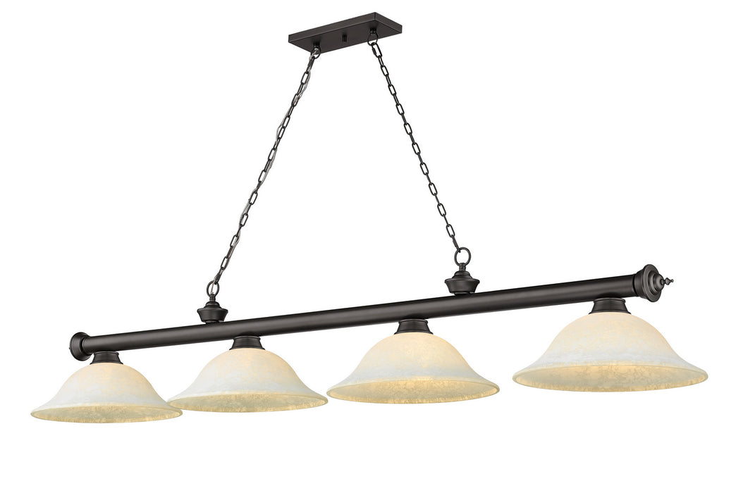 Z-Lite 2306-4BRZ-WM16 Four Light Billiard, Bronze