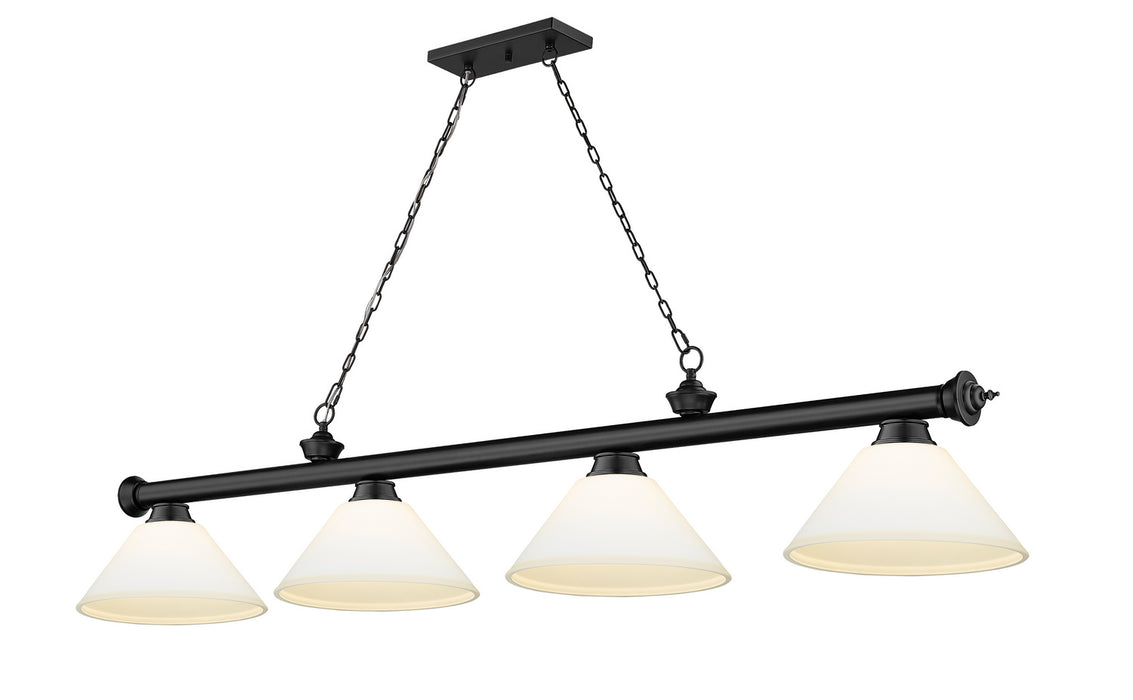 Z-Lite 2306-4MB-AMO14 Four Light Billiard, Matte Black