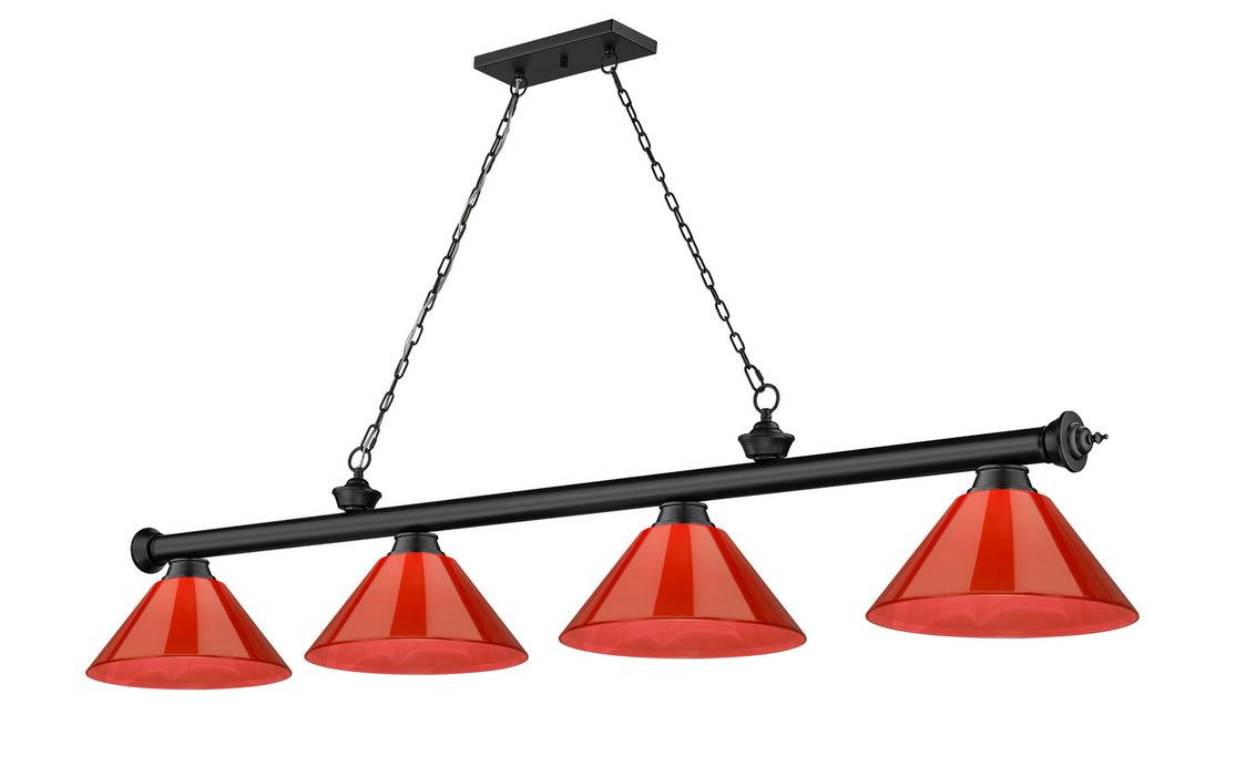 Z-Lite 2306-4MB-ARBG Four Light Billiard, Matte Black