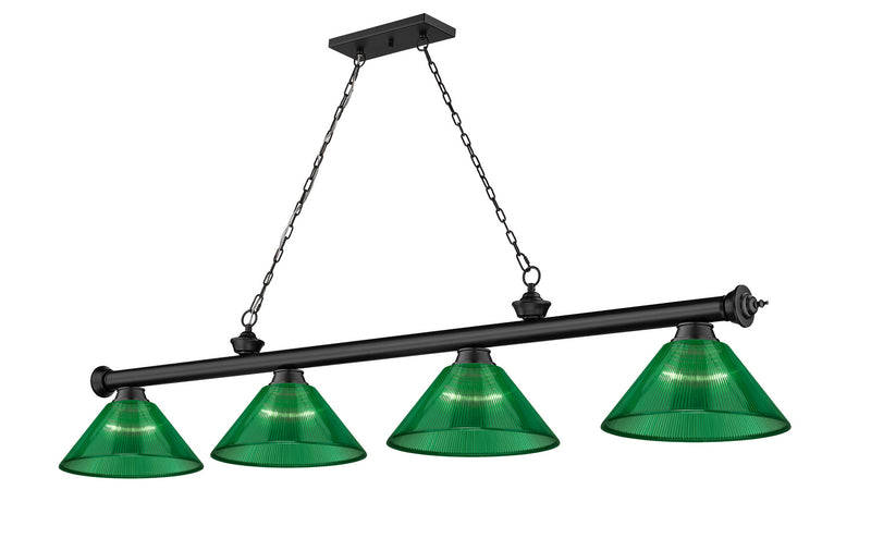 Z-Lite 2306-4MB-ARG Four Light Billiard, Matte Black