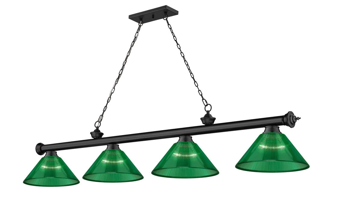 Z-Lite 2306-4MB-ARG Four Light Billiard, Matte Black