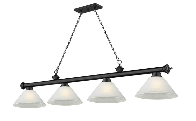 Z-Lite 2306-4MB-AWL14 Four Light Billiard, Matte Black