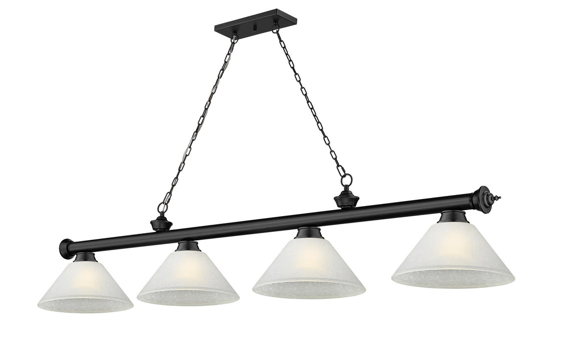 Z-Lite 2306-4MB-AWL14 Four Light Billiard, Matte Black
