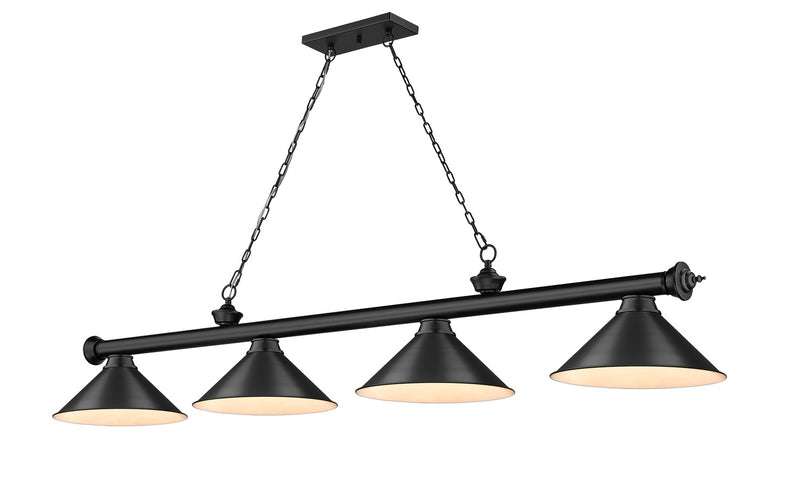 Z-Lite 2306-4MB-MB15 Four Light Billiard, Matte Black
