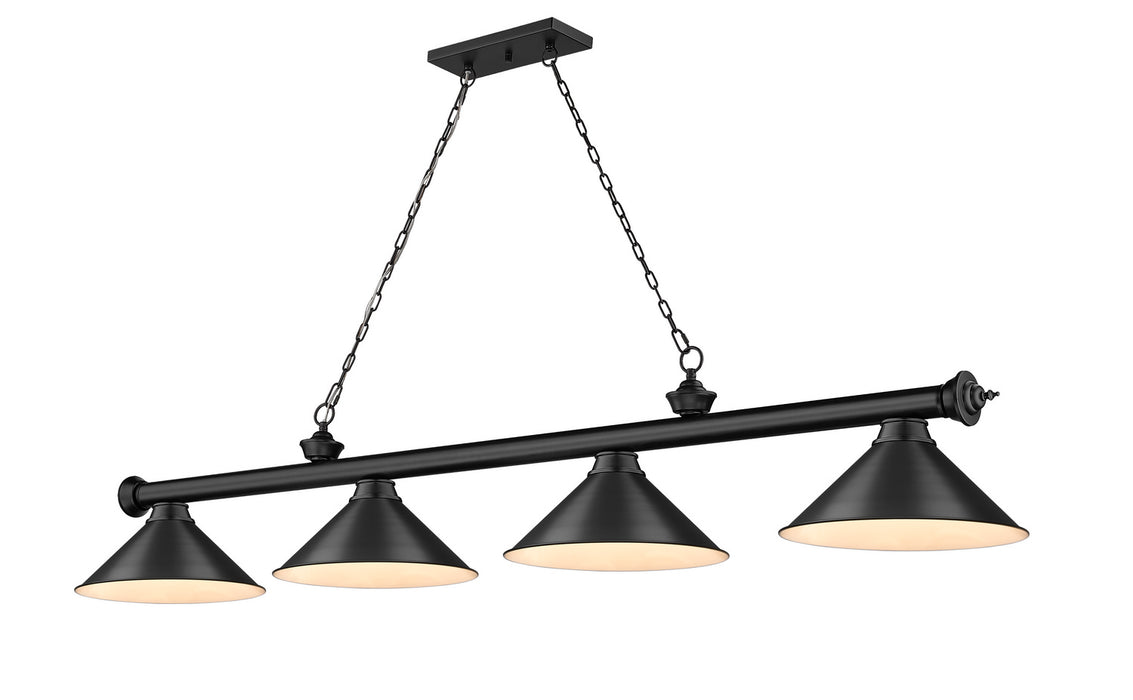 Z-Lite 2306-4MB-MB15 Four Light Billiard, Matte Black
