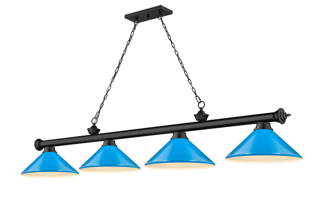 Z-Lite 2306-4MB-MEB Four Light Billiard, Matte Black