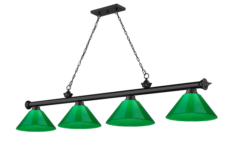 Z-Lite 2306-4MB-PGR Four Light Billiard, Matte Black