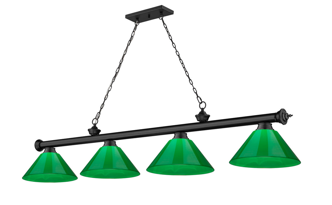 Z-Lite 2306-4MB-PGR Four Light Billiard, Matte Black